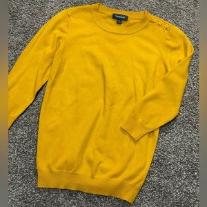 BEST OFFER ModCloth Quarter Sleeve Mustard Yellow Light
Sweater Material Buttons